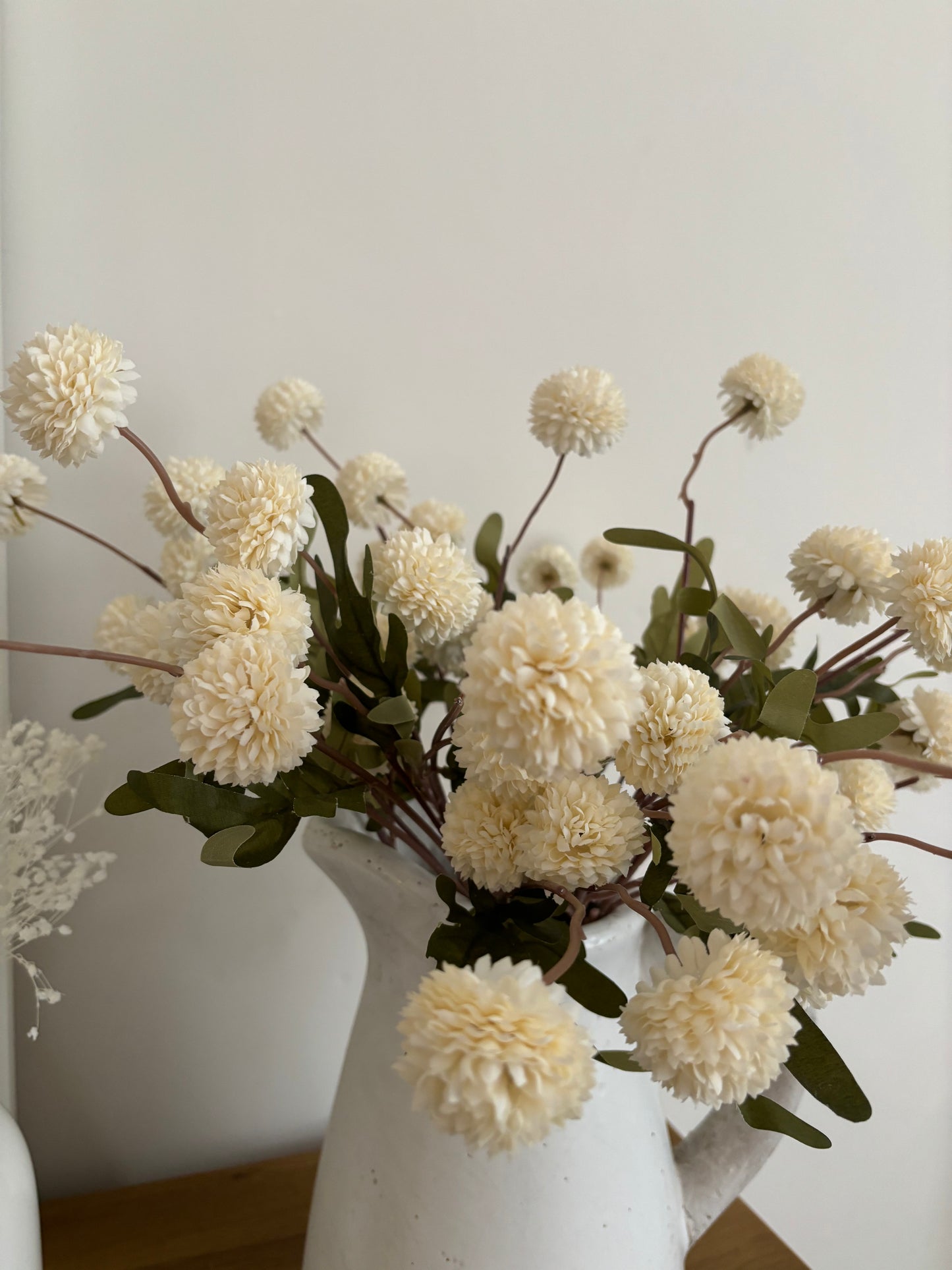 Faux Chrysanthemum Flower - Cream